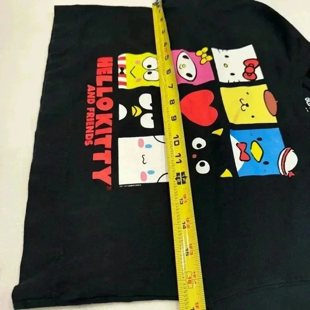 Old navy hello kitty & friends girls black long sleeve graphic tee shirt sz M-8 - Picture 5 of 7